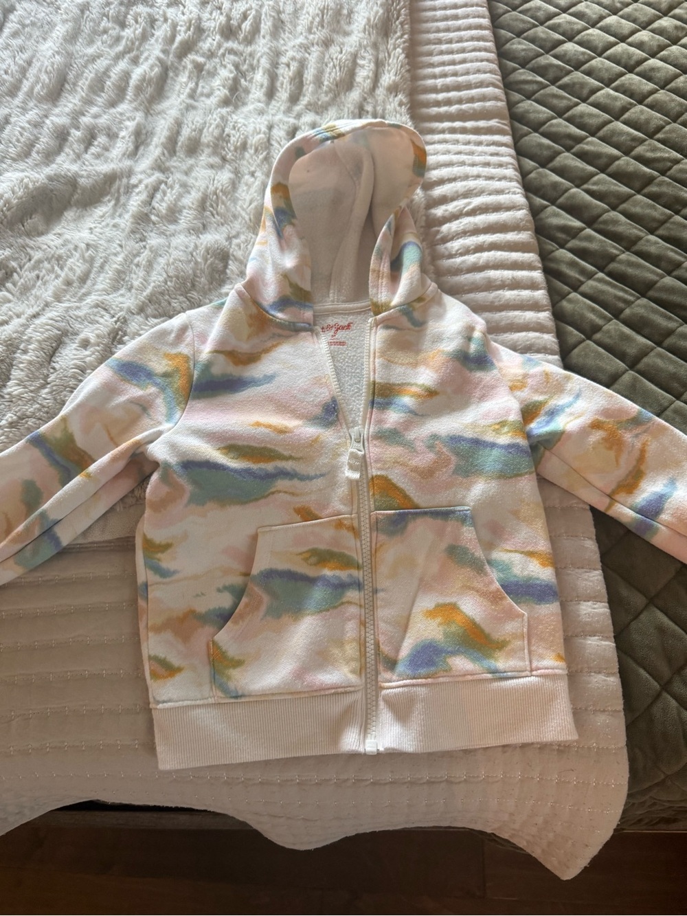 Cat & Jack Pastel Swirl Zip-Up Hoodie in Pink, Blue, Yellow